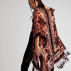 Free People Nightbird Velvet Burnout Kimono Duster